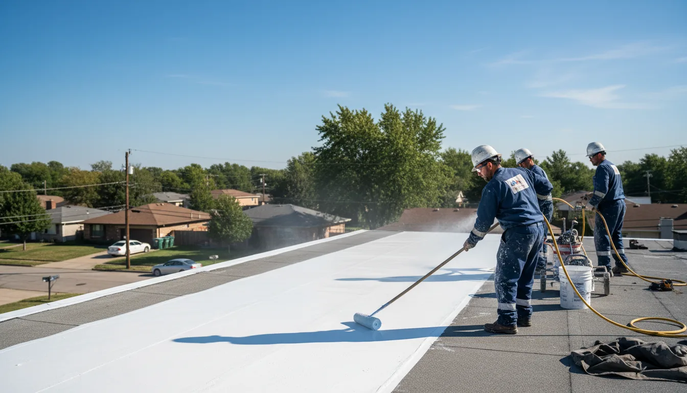 Commercial roof coating in Reydell, AR near me